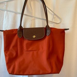 Longchamp Le Pliage Small Tote with Long Handles - Orange